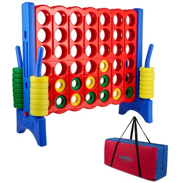 Giant 4 in a Row Connect Game  4 Feet Wide by 35 Feet Tall Oversized Floor Activity for Kids and Adults  Jumbo Sized for Outdoor and Indoor Play  BlueRed