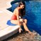 Pool Mate Oval Foam Cushion for Poolside Lounging Blue