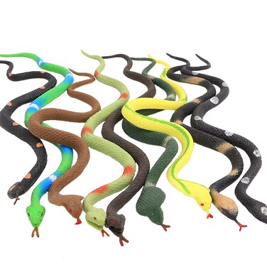 ValeforToy Rubber Snake9 Pack Realistic Snake Toy SetSuper Stretches Material TPR Snake Figure Keep Birds Away Bathtub Garden Rainforest Reptile Fake Snake Toy