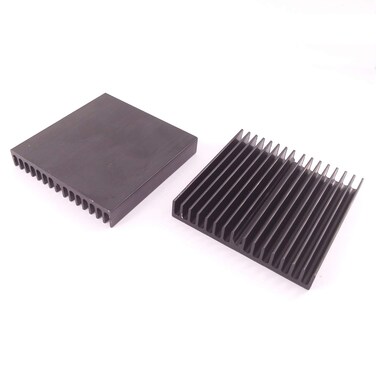 Easycargo 2pcs 60mm Heatsink 60x60x10mm Black Anodized Aluminum Cooling Heat Sink Cooler Heatsink for cooling LED panel 60mmx60mmx10mm