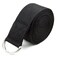 8Foot Cotton Yoga Strap with Metal DRing by Crown Sporting Goods Black