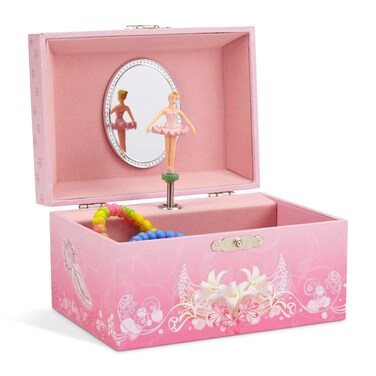 Jewelkeeper Ballerina Music Jewelry Box  Swan Lake Melody Pink Soft Interior 6x465x35 Elegant Design with Spacious Storage  Ideal Gift for Birthdays and Special Occasions  Ready to Gift