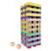 Hey Play Nontraditional Giant Wooden Blocks Tower Stacking Game with Dice Outdoor Yard Game for Adults Kids Boys and Girls Rainbow Color