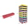 Hey Play Nontraditional Giant Wooden Blocks Tower Stacking Game with Dice Outdoor Yard Game for Adults Kids Boys and Girls Rainbow Color