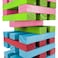 Hey Play Nontraditional Giant Wooden Blocks Tower Stacking Game with Dice Outdoor Yard Game for Adults Kids Boys and Girls Rainbow Color