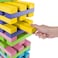 Hey Play Nontraditional Giant Wooden Blocks Tower Stacking Game with Dice Outdoor Yard Game for Adults Kids Boys and Girls Rainbow Color