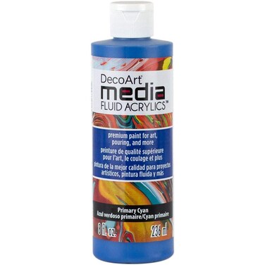 Media Fluid Acrylic Paint 8ozPrimary Cyan