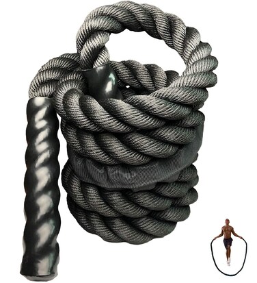 YZLSPORTS 5LB Heavy Weighted Jump Rope Skipping Rope Workout Battle Ropes for Men Women Total Body Workouts Power Training Improve Strength Building Muscle