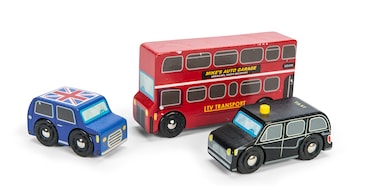 Le Toy Van  Cars  Construction Iconic Wooden Little London Vehicle Toy Car Play Set  Set 3 Cars  Boys Play Vehicle Role Play Toys  Suitable for 3 Year Old