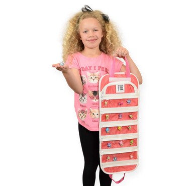 EASYVIEW Toy Storage Organizer Case Compatible with Doorables Mini Fashions Pink
