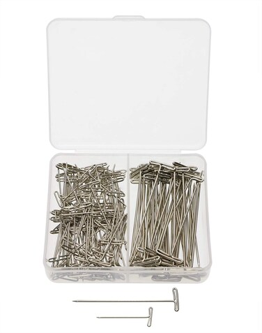 Tupalizy 2 Sizes Nickel Plated Steel TPins for Blocking Knitting Sewing Modeling Crafts Jewelry Display and Notes Hanging 1Inch and 2Inch 150PCS