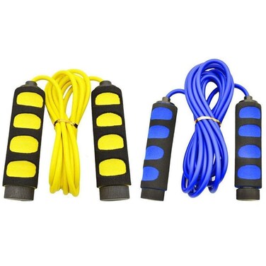 KINGSOO Jump Rope Kids 2 Pack Speed Jump Rope Adjustable Lightweight for Heart Boxing Equipment Exercise 2UnitYellowBlue