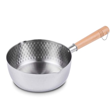 Yukihira Saucepan Traditional Japanese Yukihira Pot Stainless Steel Saucepan Milk Sauce Pan Wooden Handle 8 inch 3 Quart