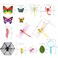 Auihiay 34 Pack Plastic Insect Figures Kit Includes Assorted Bugs Lifelike Butterfly Dragonfly Magnifying Glass and Leaves for Children Education Insect Themed Party