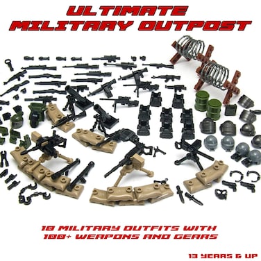 Trendyz Ultimate Military Army Outpost Weapon Pack Toy for Custom Bricks Minifigures