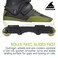 Rollerblade NJ Pro Unisex Adult Street Inline Skate Black and Army Green Premium Inline Skates 8