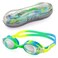 USHAKE Kid Swim Goggles AntiFog Lens and Hypoallergenic Silicone Gaskets Child Swimming Goggles for Kids and Early Teens Green Mix