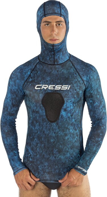 Cressi Hooded rash guard Blue Hunter XXLarge