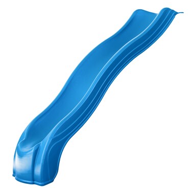SwingNSlide WS 8202 Apex Wave 8 Foot Long Slide Plastic Outdoor Wave Slide for 4 Swing Set Decks Blue