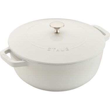 Staub Cast Iron Dutch Oven 375Qt serves 34 Made in France White