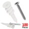 Drywall Anchor with Screws Sets  Plastic Self Drilling Dry Wall Anchors 100 Pieces All Together