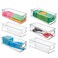 mDesign Small Plastic Office Storage Container Bins with Handles for Organization in Filing Cabinet Closet Shelf or Desk Drawers Organizer for Notes Pens Pencils Ligne Collection 6 Pack  Clear