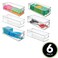 mDesign Small Plastic Office Storage Container Bins with Handles for Organization in Filing Cabinet Closet Shelf or Desk Drawers Organizer for Notes Pens Pencils Ligne Collection 6 Pack  Clear