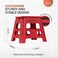 Inspired Living 13 Step Stool Folding Step Stools for Adults Plastic Foldable Step Stools Kids Holds Up To 330 lbs Collapsible Folding Stool for Kitchen Bathroom Bedroom  Red