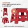 Inspired Living 13 Step Stool Folding Step Stools for Adults Plastic Foldable Step Stools Kids Holds Up To 330 lbs Collapsible Folding Stool for Kitchen Bathroom Bedroom  Red