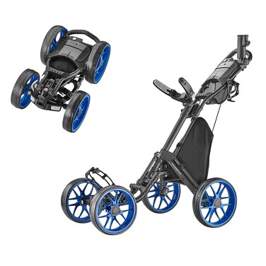 caddytek Caddycruiser One Version 8  OneClick Folding 4 Wheel Golf Push Cart Blue