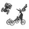 caddytek Caddycruiser One Version 8  OneClick Folding 4 Wheel Golf Push Cart Silver