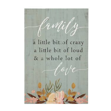 Sincere Surroundings Rustic Pallets 16 x 1075 Wood Sign  Family A Little bit of Crazy Loud  Whole lot of Love