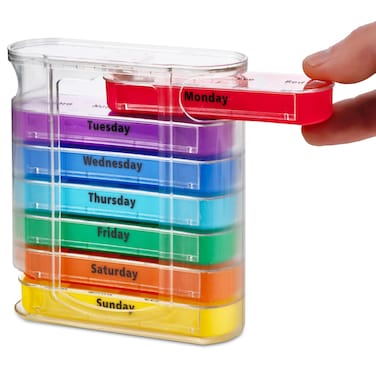 MEDca Weekly Pill Organizer Four TimesaDay 1 Dispenser with Stackable AMPM Compartments