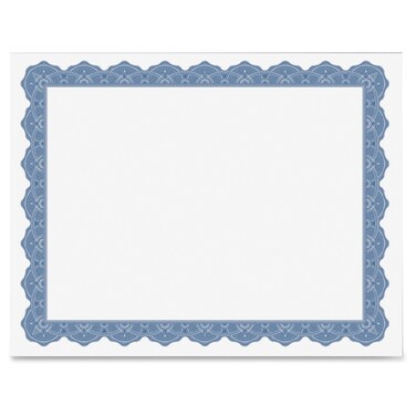 Geographics Blank Parchment Certificate Blue Golden 850 Width x 11 Length
