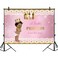 Mehofoto Pink and Gold Baby Shower Backdrop Ethnic Little Princess Gold Grown Photography Background 7x5ft Pink Floral Glitter Star Pearl Backdrops for Girl Baby Shower Decorations