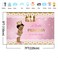 Mehofoto Pink and Gold Baby Shower Backdrop Ethnic Little Princess Gold Grown Photography Background 7x5ft Pink Floral Glitter Star Pearl Backdrops for Girl Baby Shower Decorations