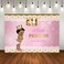 Mehofoto Pink and Gold Baby Shower Backdrop Ethnic Little Princess Gold Grown Photography Background 7x5ft Pink Floral Glitter Star Pearl Backdrops for Girl Baby Shower Decorations