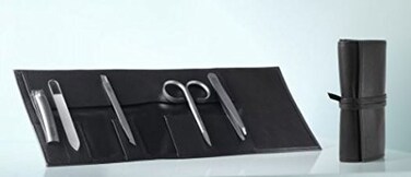 Rubis 5 Peice Manicure Travel Set with Tweezers Scissors Nail Clippers Nail Push  Clean Glass Nail File in a Leather Case Made in Switzerland 1K436