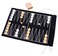 West Emory 811067011966 Backgammon Checkers Board Game Travel Set Black White