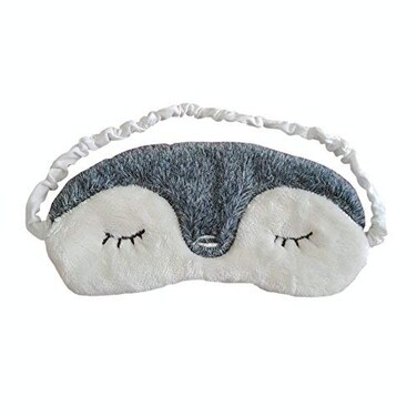 EleCharm Plush Sleeping Mask TerryLoop Light Pink Rabbit Soft Blindfold Block Light Eye Mask