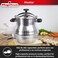 Magefesa Alustar 232 Quart Pressure Cooker recommended use for professionals made of extra thick aluminum express has a Thermodiffusion bottom 3 Security Systems
