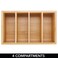 mDesign Bamboo Wood Compact Food Storage Organizer Bin Box  4 Divided Sections  Holder for Seasoning Packets Pouches Soups Spices Snacks  Natural