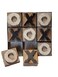 AT Industrial Wood and Tin TIC TAC Toe Table Top Game Decor