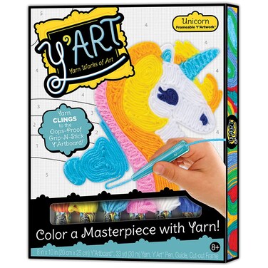 YArt Unicorn  Yarn Works of Art  MessFree Artistic Craft Activity  Ages 8