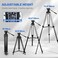 Video Tripod COMAN 74 Professional Heavy Duty Camera Tripods with Quick Release Plate and 360 Fluid Head Tall Travel Tripod Stand for DSLR Camcorder Aluminum Twin Tube Leg Max Load176lbs8Kg