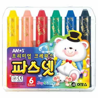Amos Premium Nontoxic Silky Crayon Pasnet 6 Colors