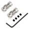 GEBELT 2 Pack 5MM to 5MM Universal Joint Shaft Coupler Coupling Steering Connector Length 24MM Outer Diameter 11MM for RC Car Boatwith 4 Screws and 2 Wrench