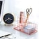 Nugorise Rose Gold Sticky Note Plus Pen Holder Metal Desk Organizer Accessories Pen Memo Business Holder Wire Supplies Organizer Storage for Home Office and School