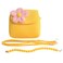Aligle Little Girl Beauty Set Plush Flower Handbag  2 Hair Clip  Necklace and Bracelet Yellow