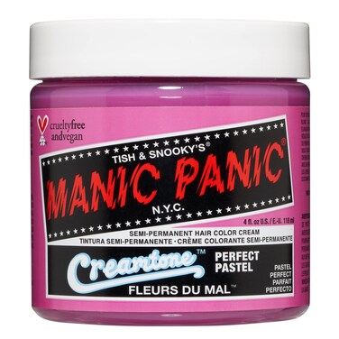 MANIC PANIC Fleurs Du Mal Pastel Pink Hair Dye  Creamtone  SemiPermanent Pastel Pink Hair Color  Vegan PPD  AmmoniaFree 4oz